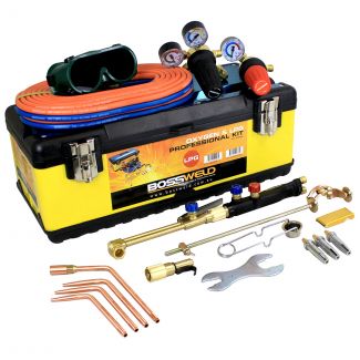 Bossweld Oxygen/LPG Cutting & Brazing Kit Toolbox with Flashback Arrestors