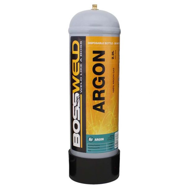 Bossweld 2.2 Lt Pure Argon Disposable Gas Bottle