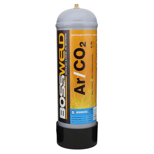 Bossweld 2.2 Lt Argon/CO2 Disposable Gas Bottle