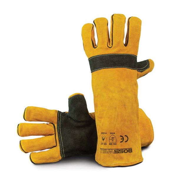 Bossweld Yellow Kevlar Stitched Welding Glove (Pkt 12)