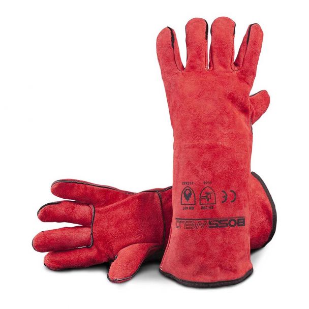 Bossweld Left Handed Red Gloves Pr - (Pkt 12)